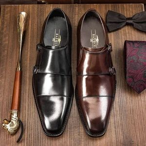Hot Selling Monk Strap Men's Dress Shoes, Aliexpress Hot Sale Formal Shoes , Ebay Best Sell Genuine Leather Shoes