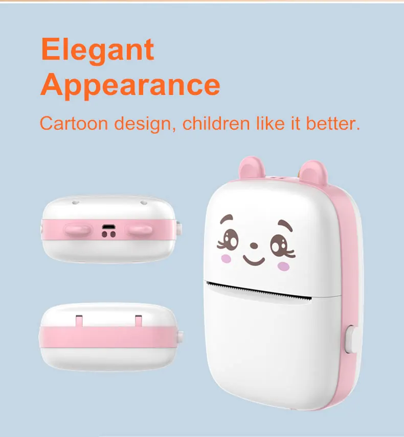 Cute Inkless Printer - Compact Thermal Photo Printer