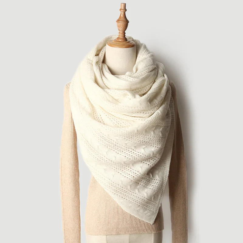 Женский праздничный теплый вязаный кашемировый шарф на заказ