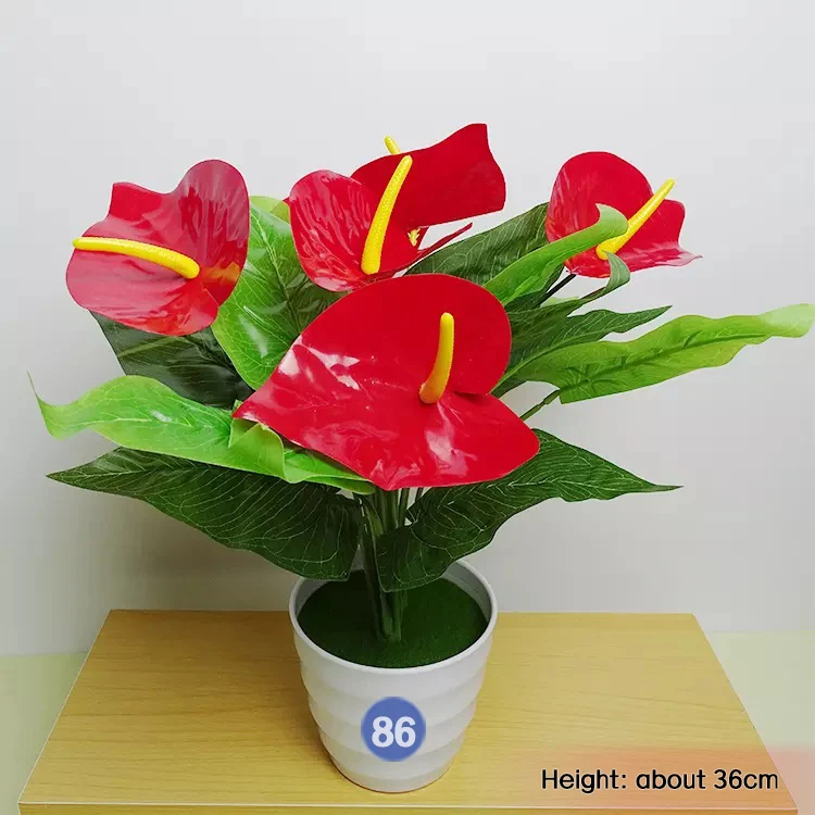 Nordic Simulation Small Plastic Floral Potted Plants Indoor Home Office