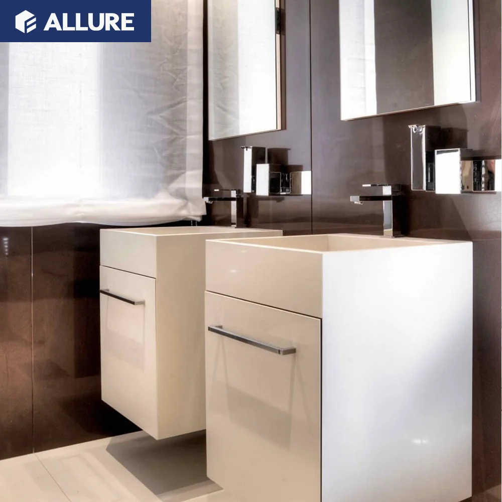 Allure European Style Modern Floating Bath Top Double Sink Bathroom Vanity  Cabinet Sets with Sink, image size:1000x1000