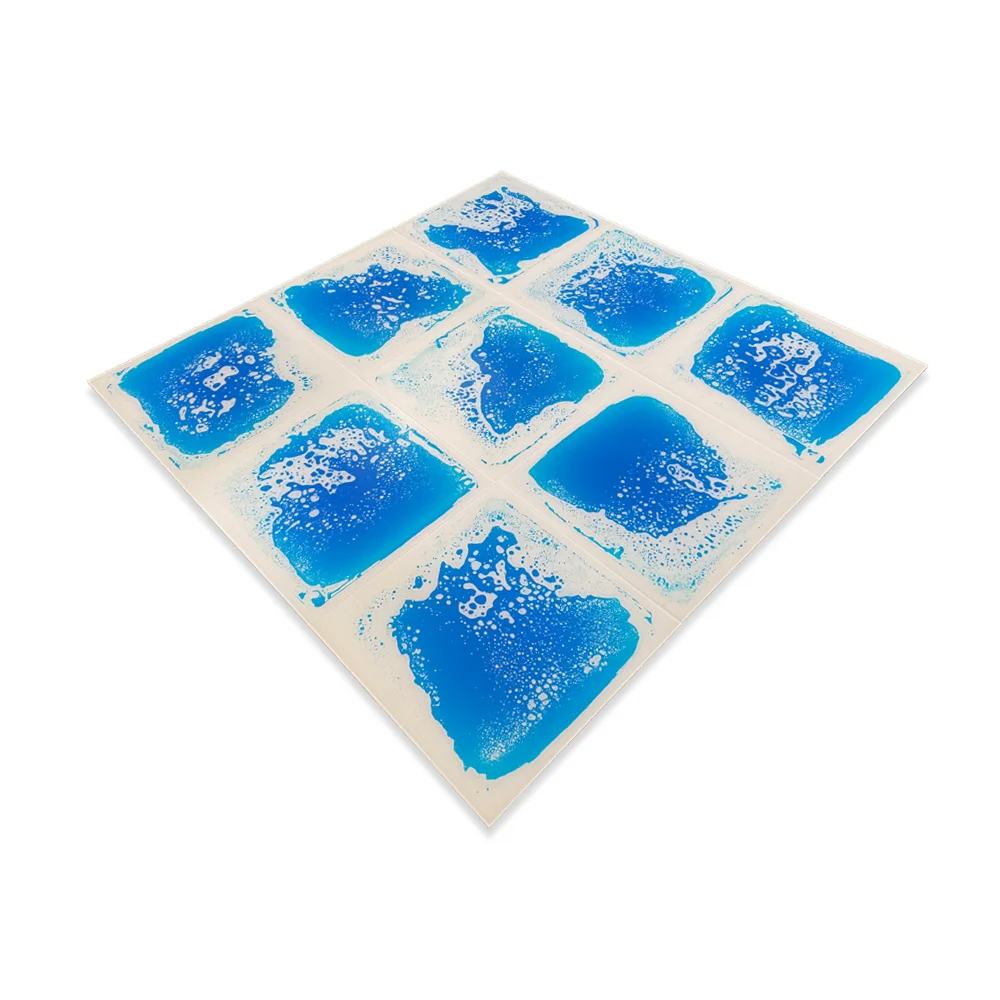 Educational Sensory Toys Blue Gel Liquid Tiles Vinyl Tactile Play Mat Kindergarten Sensory Puzzle  3D Floor