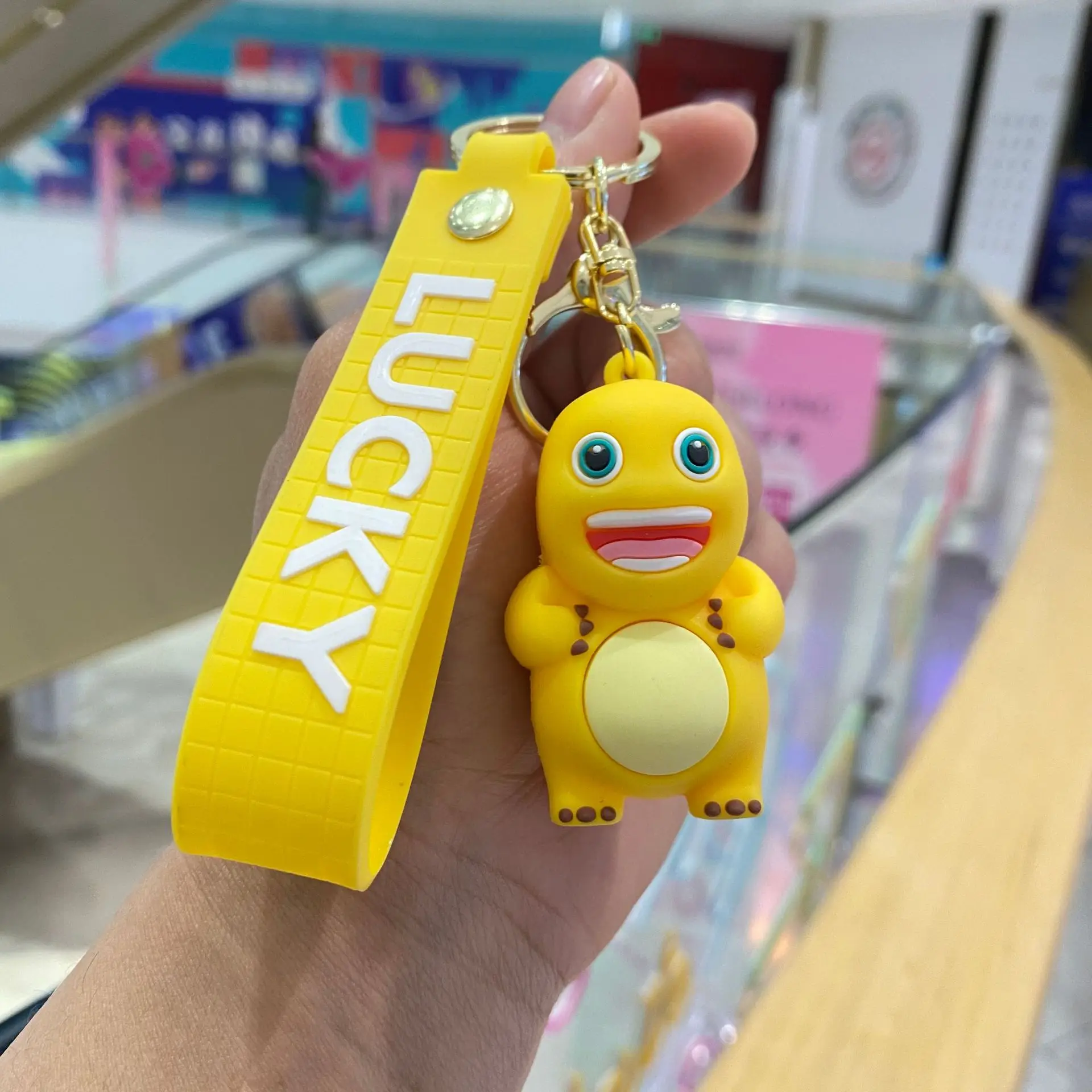 Lucky Wrist Band with Kawaii Milk Dragon Keychain Lanyard