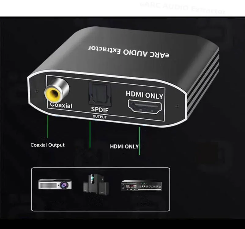 Hdmi Earc To Optical Toslink Spdif Stereo Audio Converter Adapter