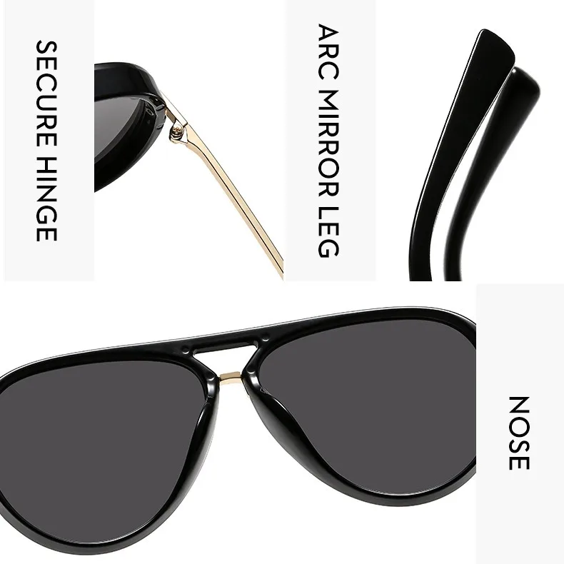 2025 Custom Trendy Classy Oversized Sunglasses Outdoor Round Double Beam square Eyewear aperçu 6
