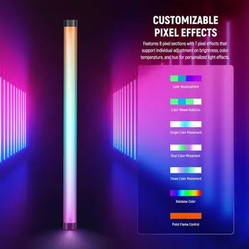 NEEWER TL60 RGB Tube Light, Full Color RGBWW Photography Handheld LED Video Lighting Wand Stick Supports APP/2.4G/DMX Control detail image