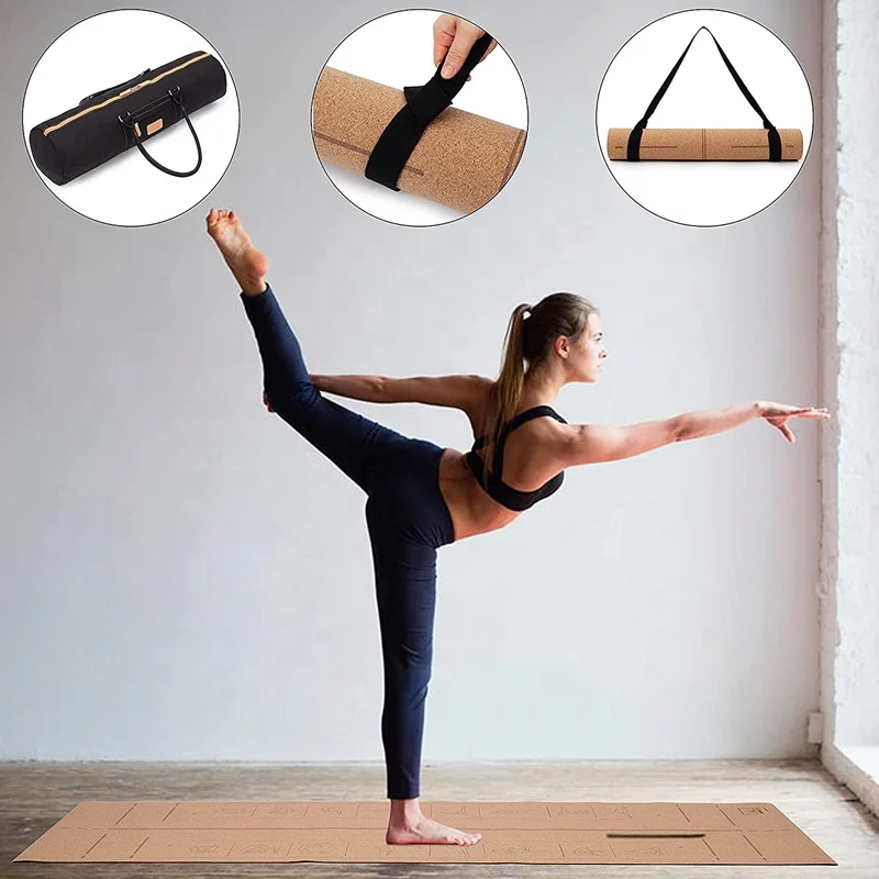 Tapis De Yoga Navaris En Liège, Antidérapant, Avec Sangle De Transport, Neuf