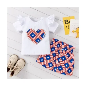 Kids Girls Summer Boutique Children Clothes Top Shorts Summer Girl Clothing Set