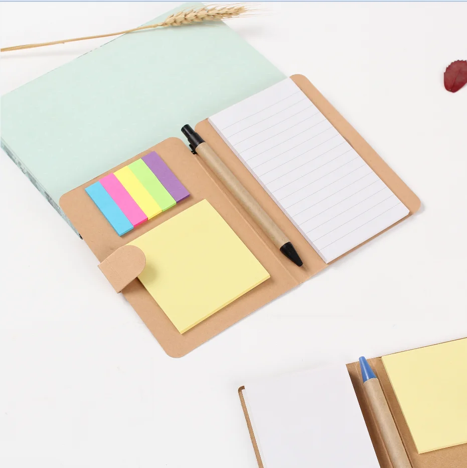 Рекламные Стикеры для заметок флаг крафт блокнот персонализированные Блокноты с ручкой и цветными индексами флаги маркеры для страниц