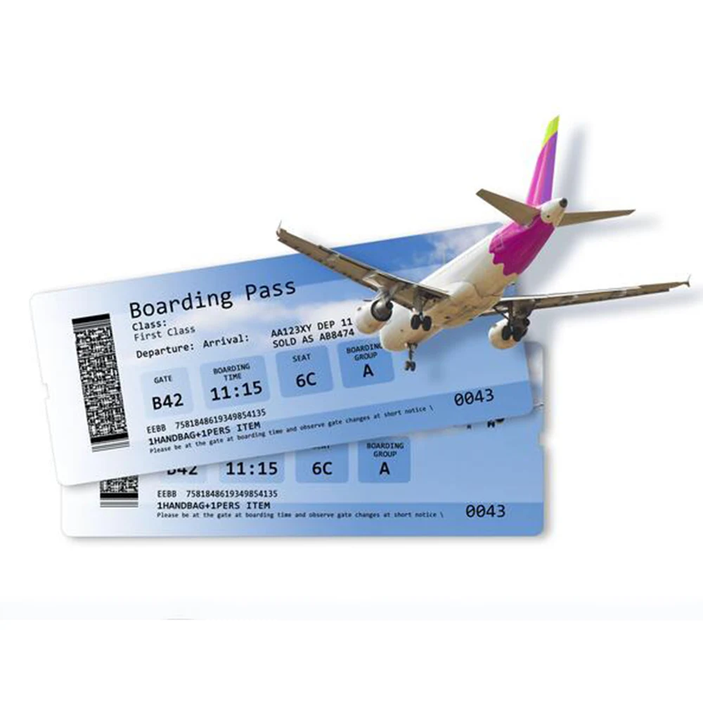 Three-Layer Slip Paper Thermal Label Airline Airplane Boarding Pass Magnetic Stripe Business Card Thermal Boarding Ticket
