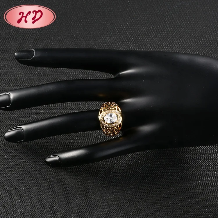 Newest Design 2 Gram 18K Gold Plated Jewelry Diamond Engagement Ring