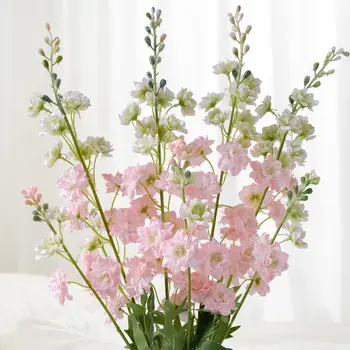 Artificial Pink Delphinium Flowers for Decoration Long Stem Silk Delphinium Flowers for Christmas Tall Vase Home Wedding Office
