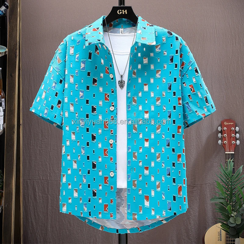 Wholesale Customized Men's Loose Fitting Casual Plus Size Men's Shirts ...