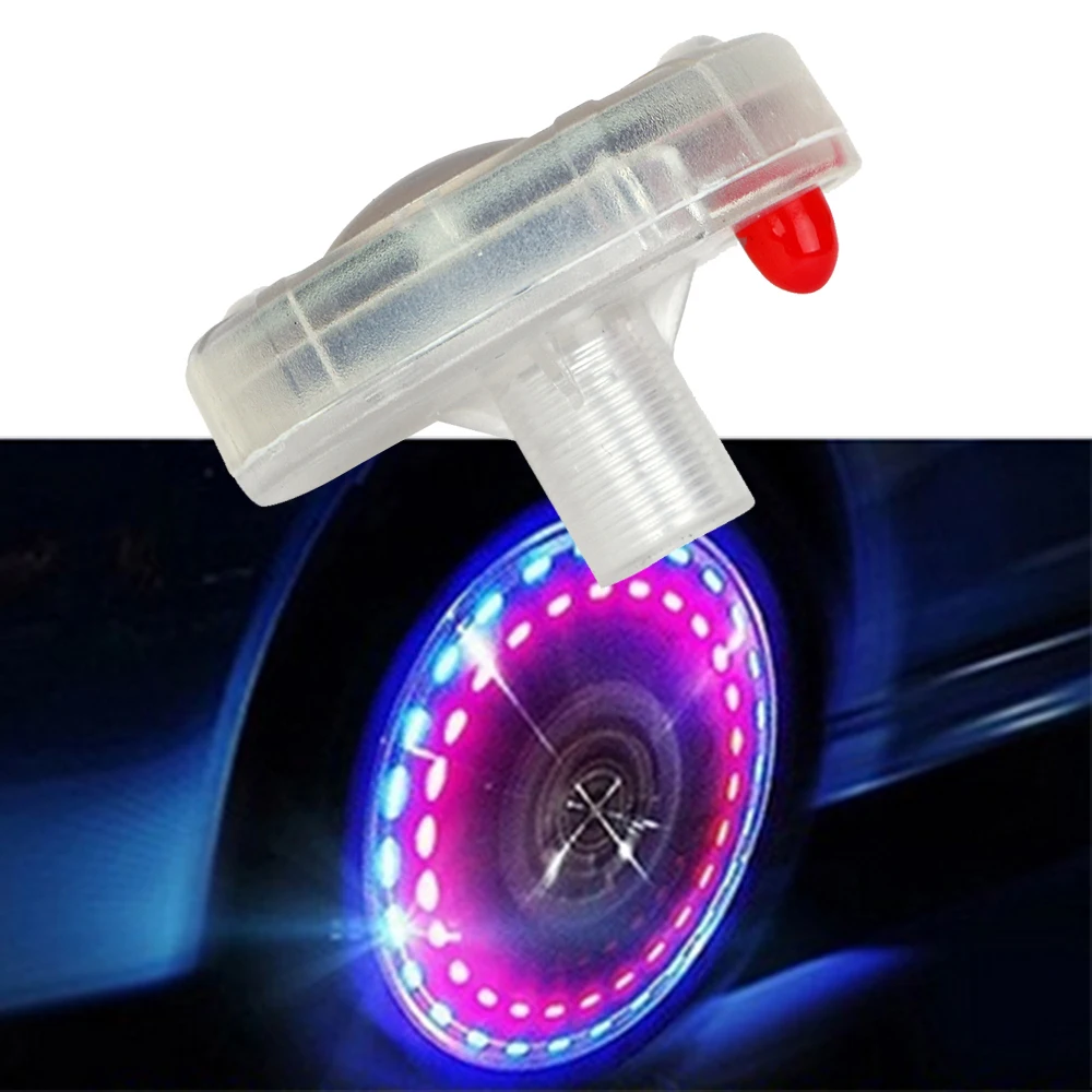 Colorful Solar Wheel Lights for Cars & Motorcycles - 12 LEDs Tire Valve ...