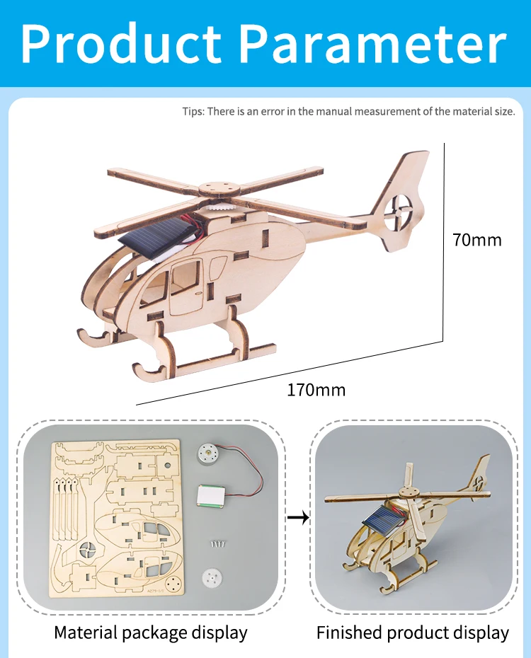 Customized Solar Powered Helicopter Handmade Stem Science Toy Stem Toy ...