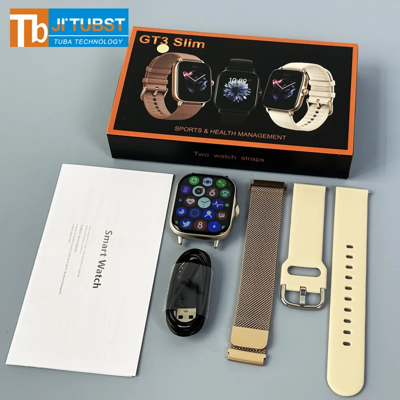 2.01 Inch 220 Mah Battery Metal And Rubber Watch Band Fitpro App Bt