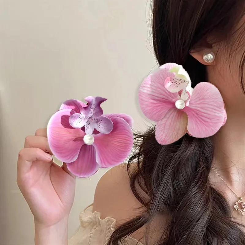 Оптовая продажа Модные бабочки Орхидея бусы зажим для волос милая девушка набор декоративных косметических аксессуаров женщин