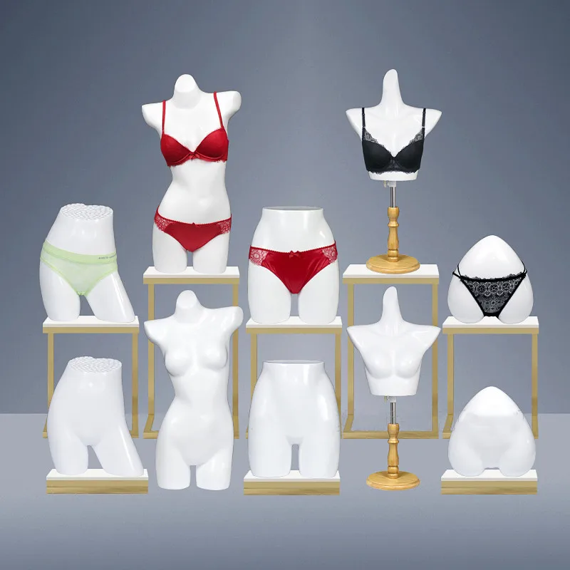 Высококачественное нижнее белье демонстрация нижнего тела манекены реквизиты из стекловолокна золотисто-белые трусики бюстгальтер женский бюст