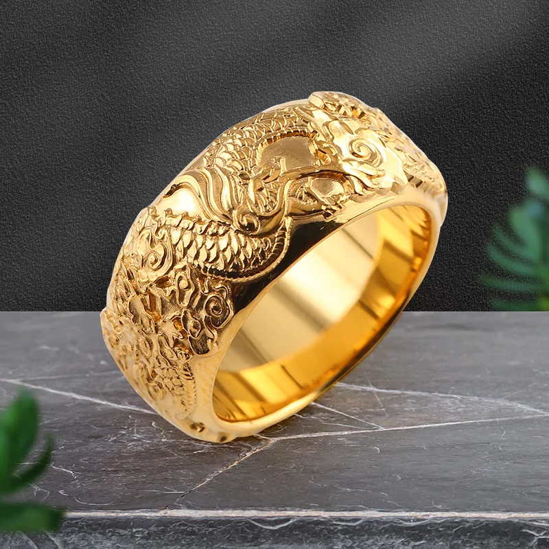 Custom Luxury Original Silver Big Rings for Men Punk Gold Plated