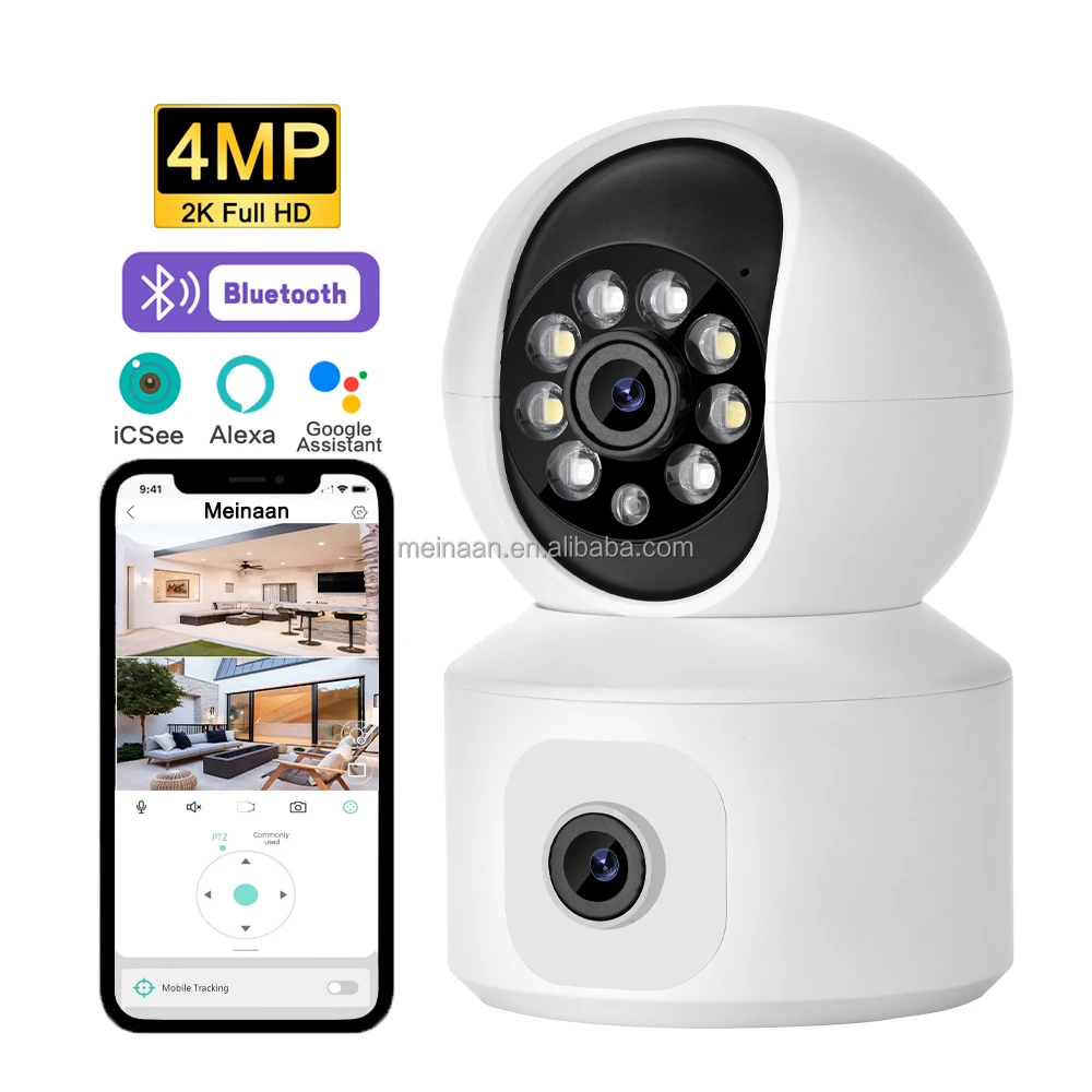 2K HD Wireless Video Indoor PTZ WiFi Security IP Camera 4MP Dual Lens 360 ICSee APP Home Smart WiFi CCTV Camera
