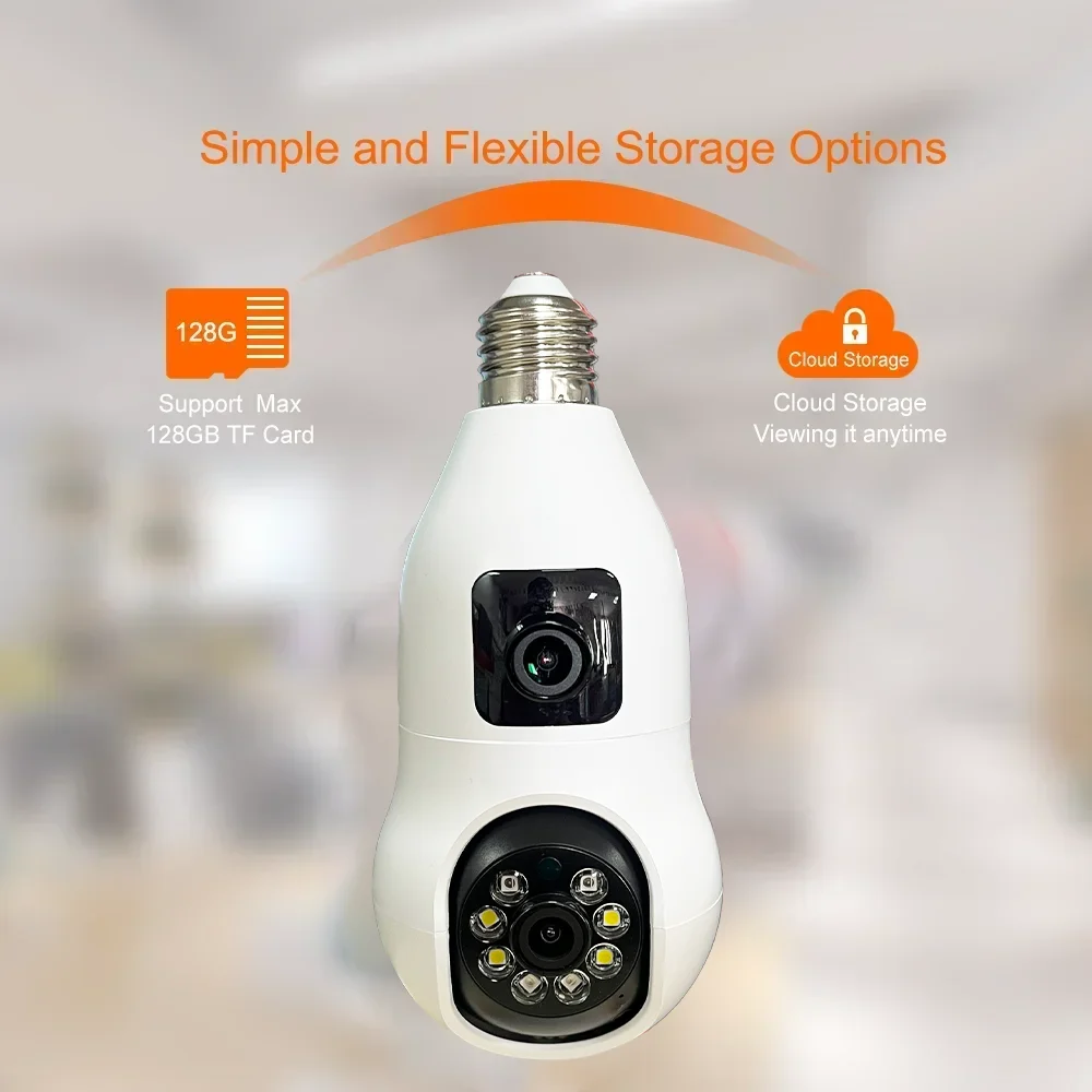 Smart LED Light Bulb Security Camera With WiFi 360 Degree Panoramic Full Color Night Vision Hidden Spy Camera - WiFi Camera, CCTV Camera