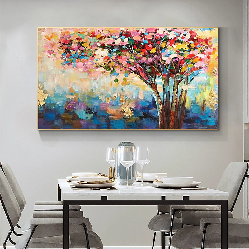 Flower Tree Abstract Canvas Print Oil Painting Art Picture Wall Hanging   US 