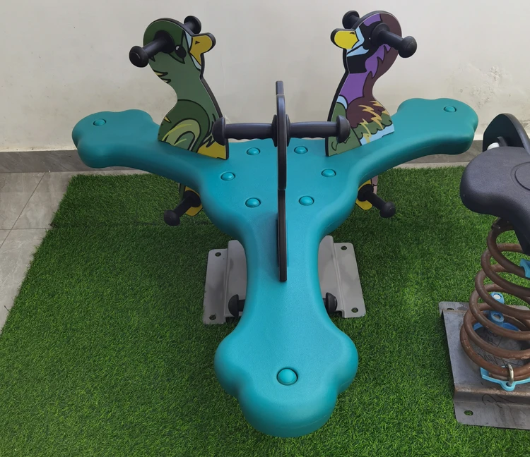 Children's Outdoor Plastic Seesaw Rocking Chair Outdoor Playground Spring Horse Toys the Seesaw Has Three Seats