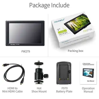 FEELWORLD FW279 DSLR Camera Field Monitor, 2200nits Brightness for Sunlight, 4K Input Output, Factory Wholesale, Logo Printing product image