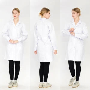 Wholesale Custom Women Long Sleeve Medical Lab Coats Uniforms Hospital Nurse Doctor White Coat Unisex Lab Coats