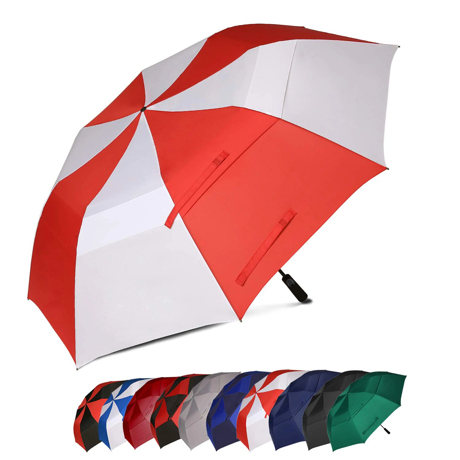 Wholesale Promotional Double Layer Red And White Windproof Sun Umbrella