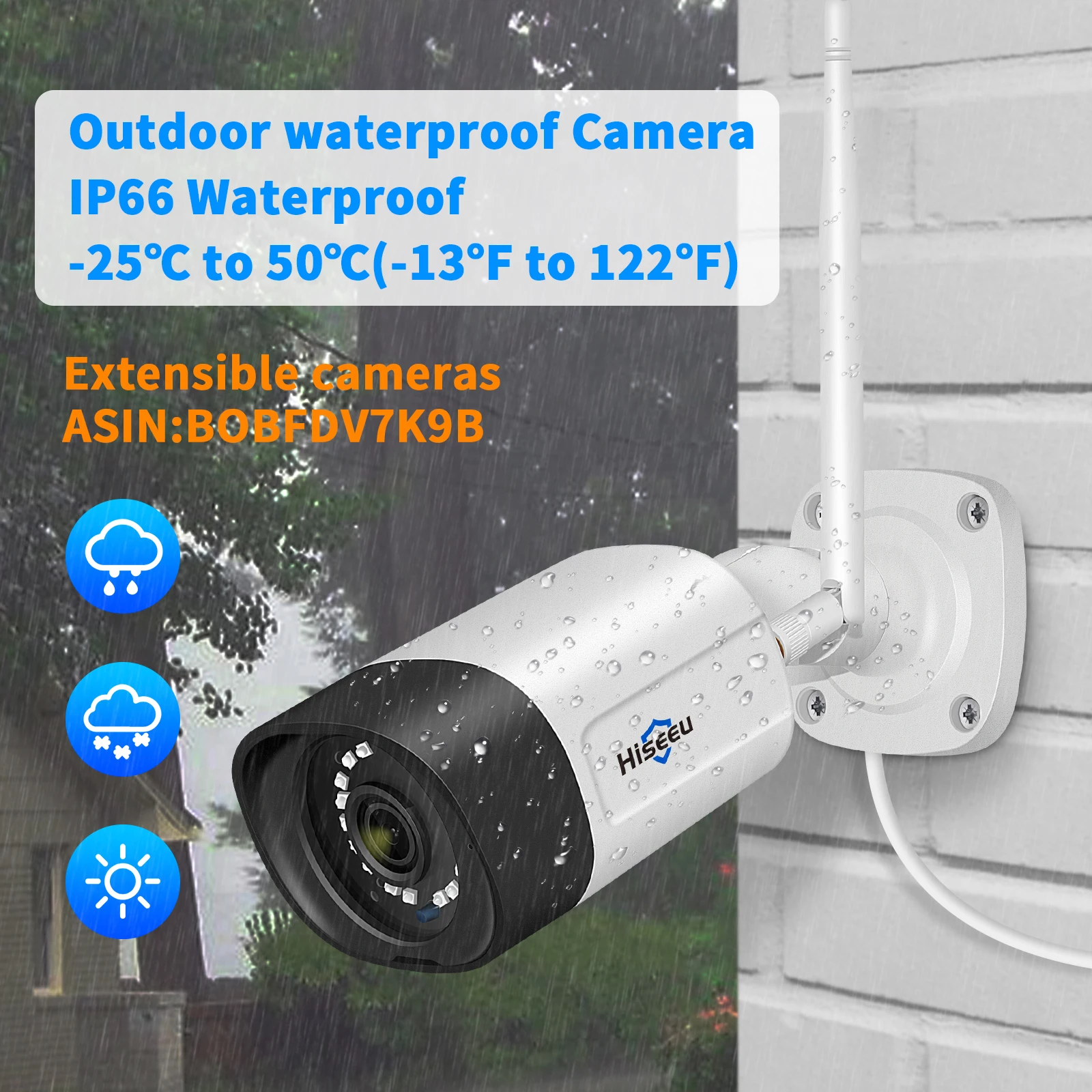Hiseeu 2K WiFi Security Camera System Outdoor 5MP Dome PTZ  Bullet Cameras Home Security Camera System Wireless Kit