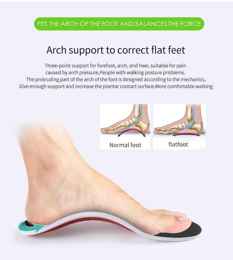 Joghn Flatfoot Orthopedic Orthotic Arch Support Insole Corrector For