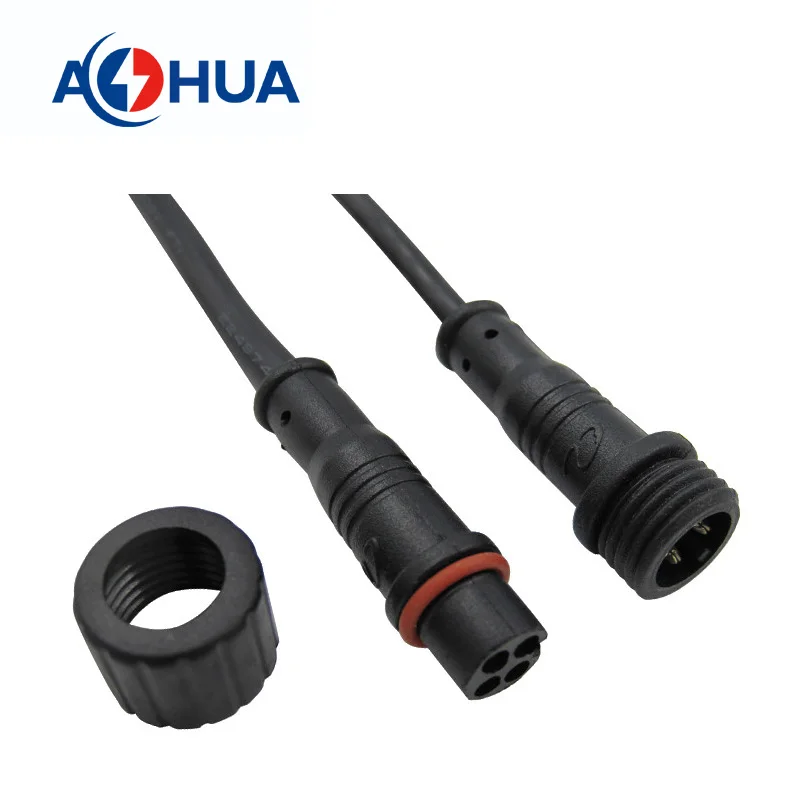 AOHUA Factory Sales Sensor Connector Cable IP65  M12 1 2 3 4 5Pin Male Female Plastic Circular PVC Connector  Molded Cable