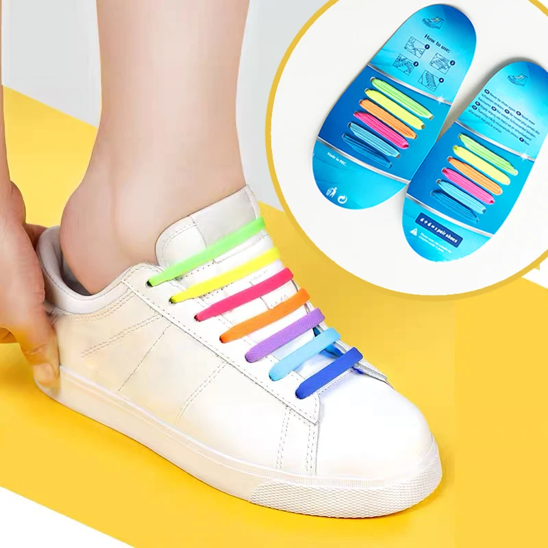 Lacci per scarpe all'ingrosso senza cravatta lacci elastici per