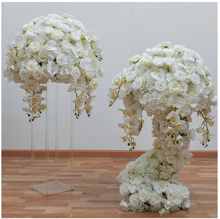 EG-VJ002 Wedding Arrangement - Silk Flower Big White Rose