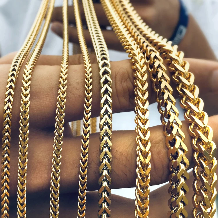 BSC6 Custom Jewelry 925 Sterling Silver Gold Plated Chains