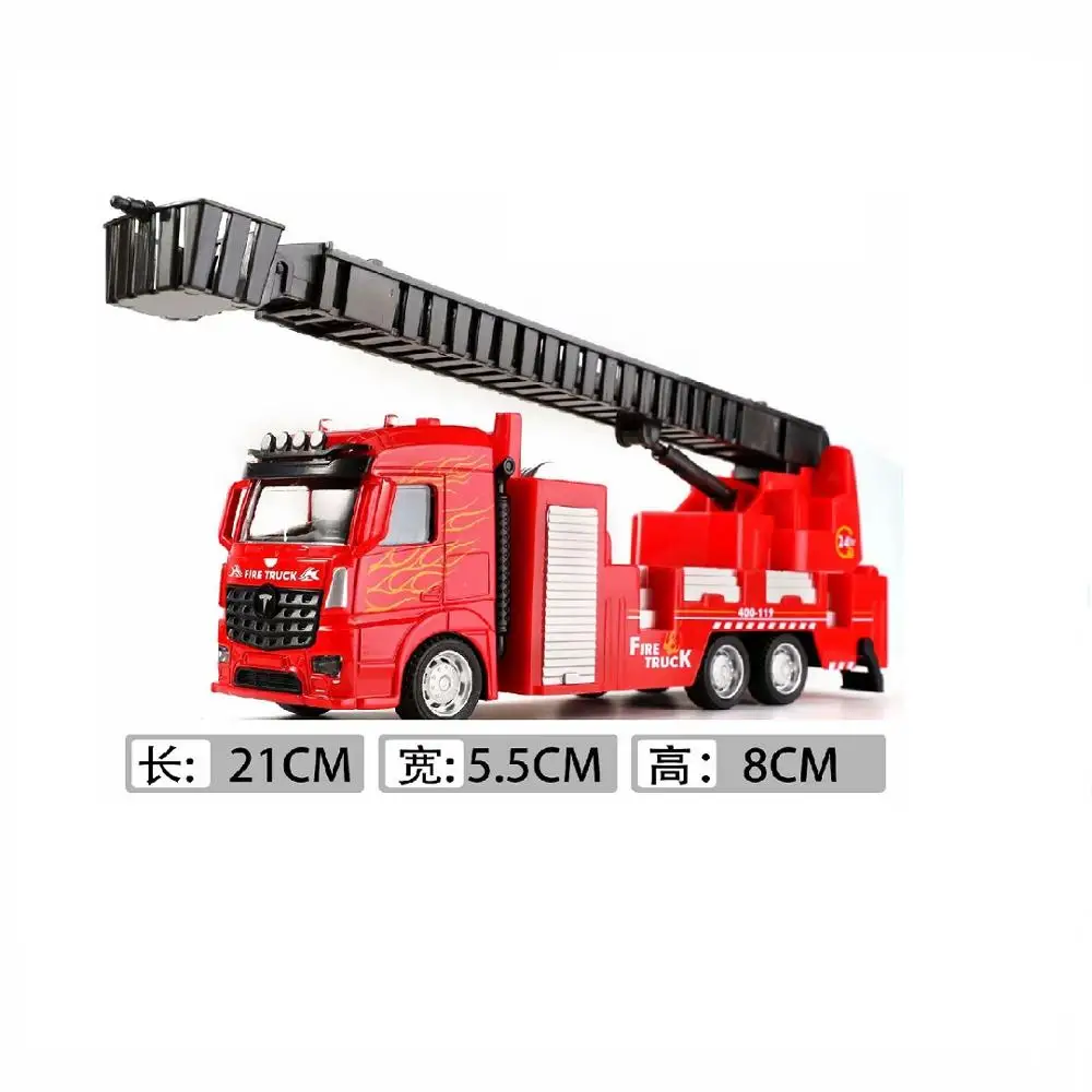 Пожарная машина, игрушечная серия, литые модели автомобилей, имитация металлического пожарного двигателя, грузовик, игрушка