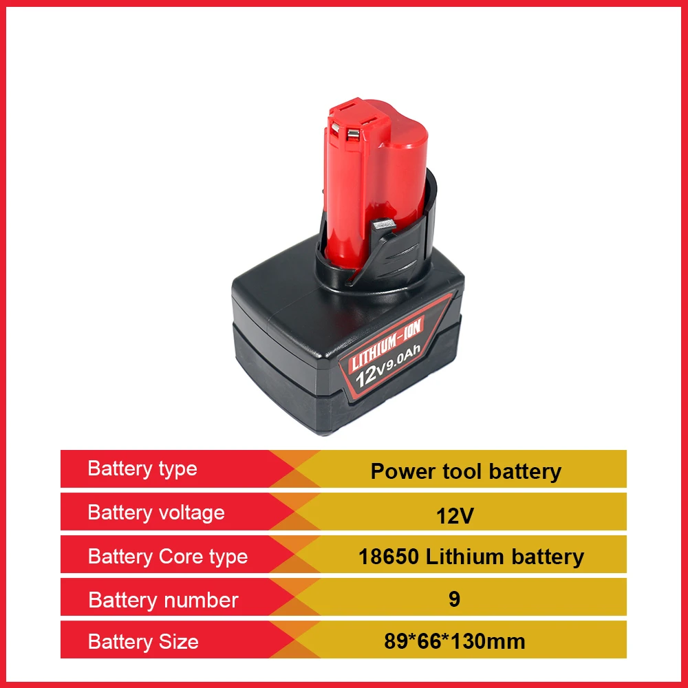 GEB Hot Selling 18650 3s3p 12V 9000mah 10C Discharging Rate Replacement 12v Lithium Battery Pack for Power Tools
