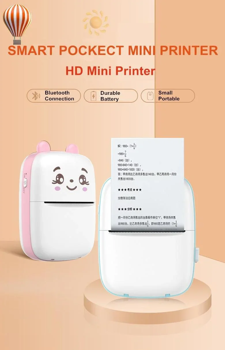 Bt 4.0 Inkless Mini Pocket Photo Printer Mobile Phone Printer Sports Portable Travelling Printer Foto