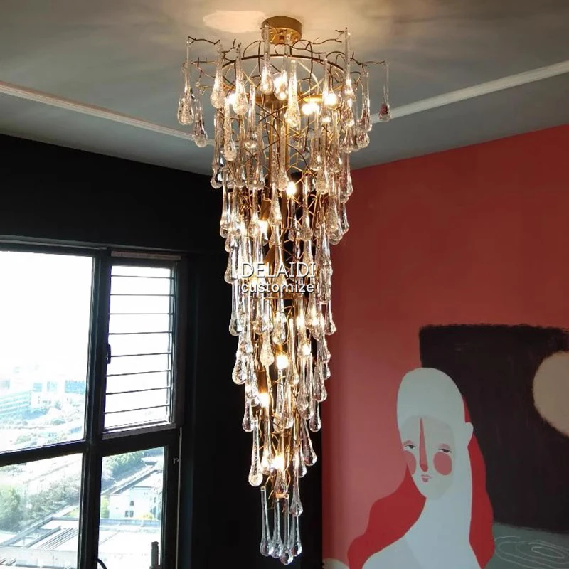 Golden tree branch chandelier