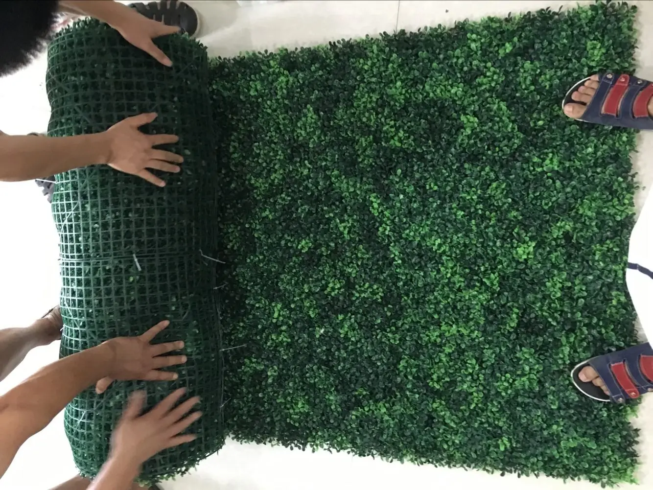 Roll Packing Cheap 1*3m Plastic Artificial Boxwood Hedge Panel Mat