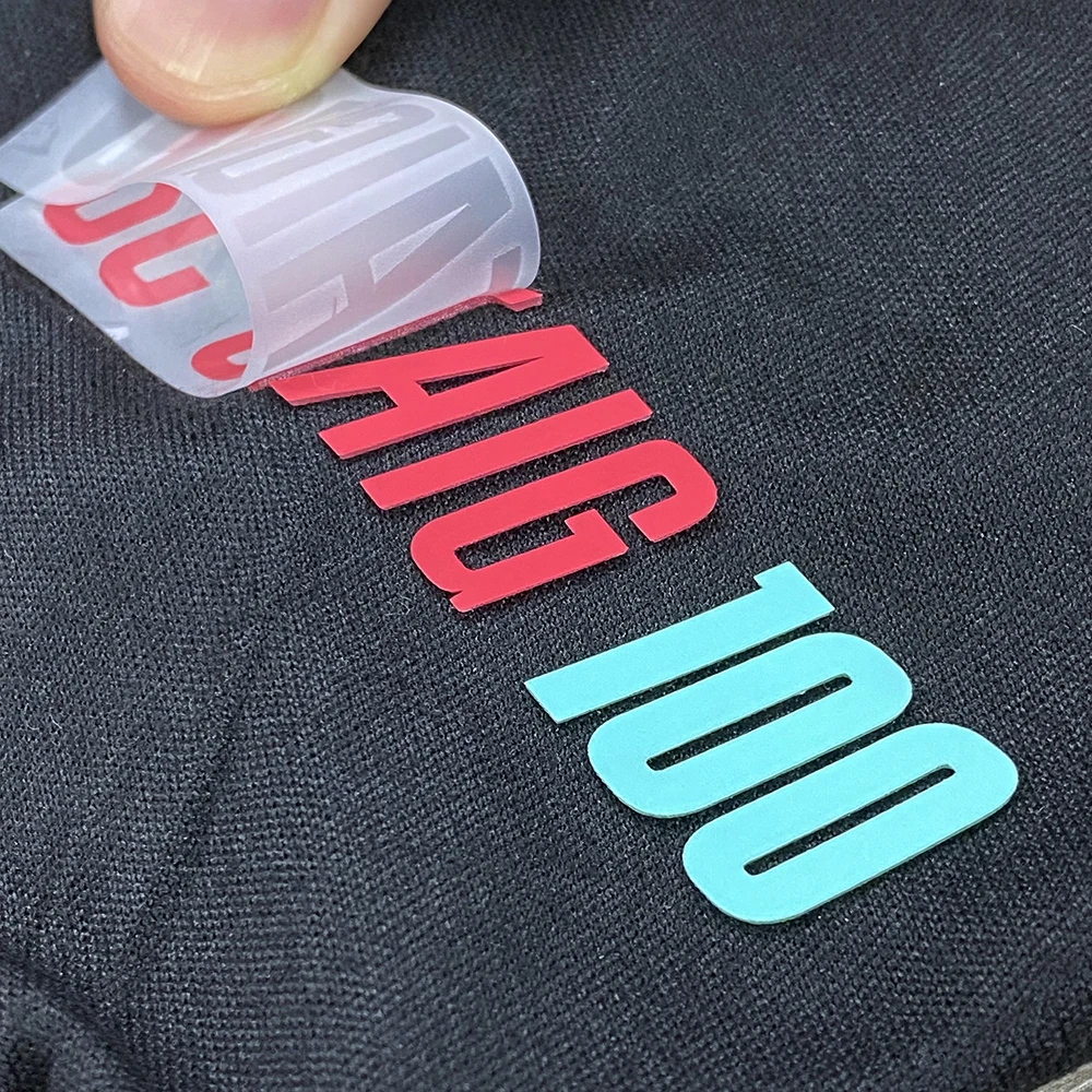 High Frequency Embossed Garment TPU Silicone Letter Logo Label Custom 3D Printed TPU Patches Heat Transfer TPU Logo for Clothes