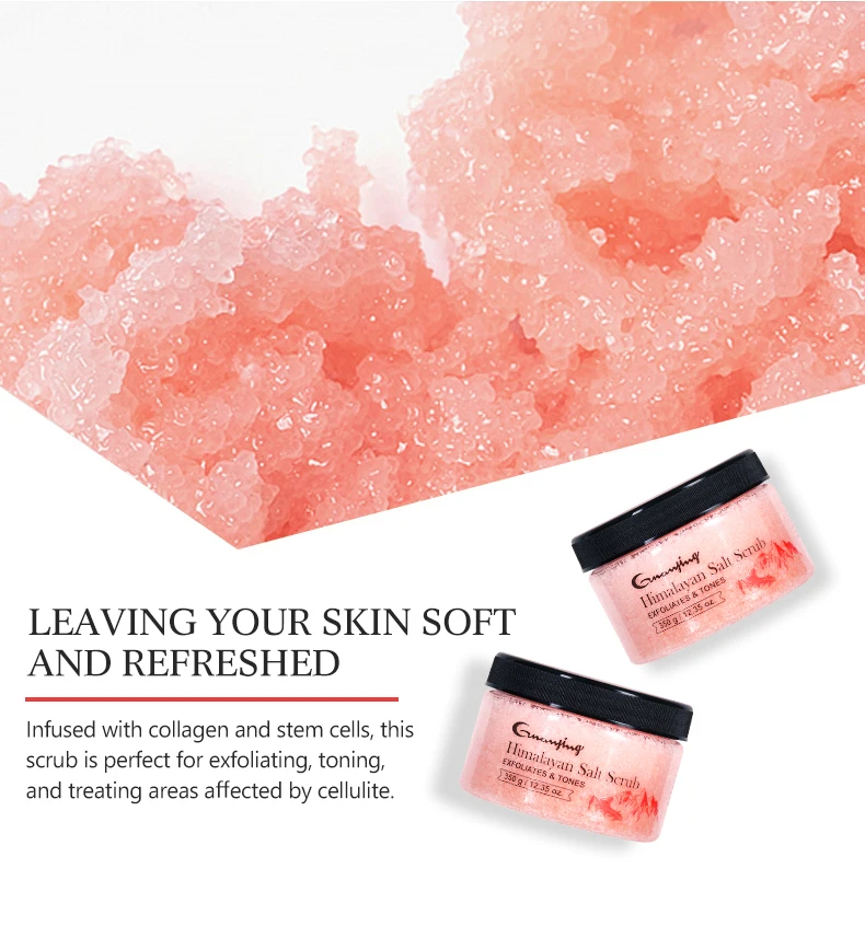 Wholesale Himalayan Salt Scrub With Collagen Vitamin E Moisturizing Delicate Skin Cleaning Exfoliating Face and Body Scrub