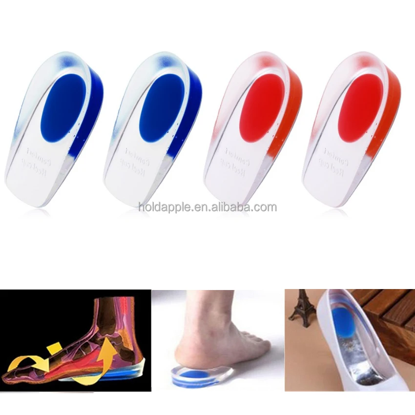 Heel Support Pad Cup Gel Silicone Shock Cushion Orthotic Insole Plantar Care C8 