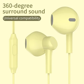 Professional 3.5mm In Ear High Audio Quality Wired Earphone Orignal HIFI Quality Flat Head Earphone Super Bass with Microphone