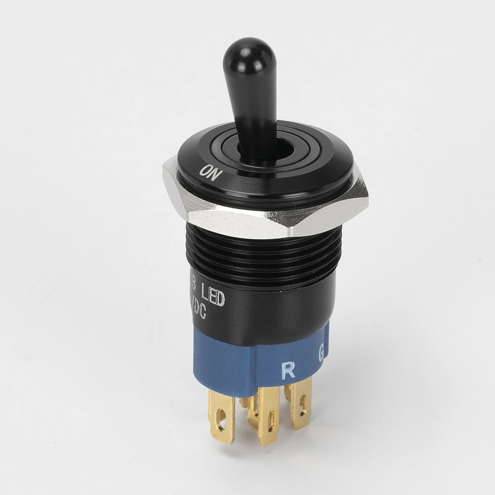 16MM 6 PIN Toggle Switch Retro Round IP67 Waterproof Toggle Switch 12V Black Spring Return on Off Toggle Switch for Car