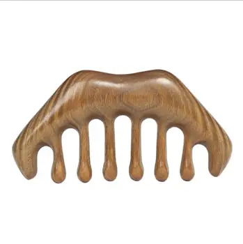 Cheap Natural Wood Wide Tooth Hair Comb Head Scalp Massage No Static Green Sandalwood Hair Pick Wooden Comb for Men and Women