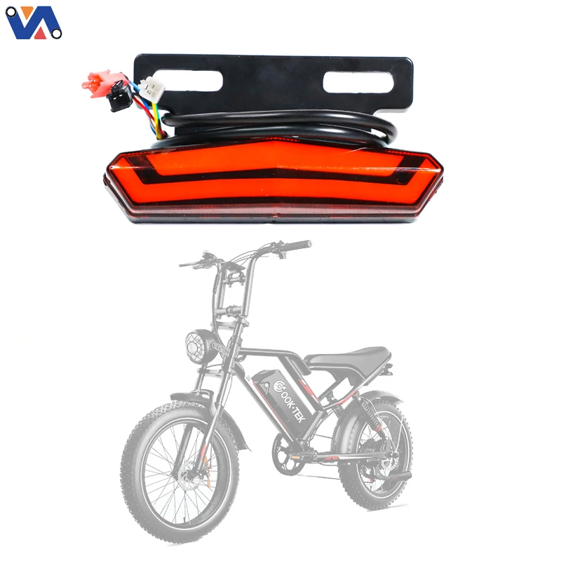 Lumină posterioară nouă pentru bicicletă electrică OOK-TEK S8, piesă de reparat, lumină LED posterioră pentru bicicletă, kit de reparații