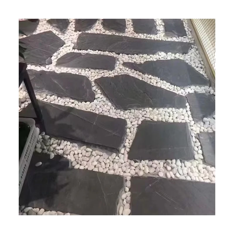 Современные зелёные неправильной формы круглые плиты-ступеньки из гранита, сланца или базальта для сада или парка.