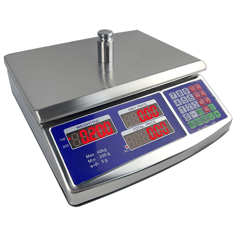 40kg Digital Stainless Steel Price Computing Scale 30kg ACS Price Calculating Weight Scale 35kg 30kg 15kg 6kg Fruit Balance 1g